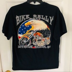 Black Moto motorcycle eagle graphic bike rally cotton shirt Size medium